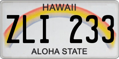 HI license plate ZLI233