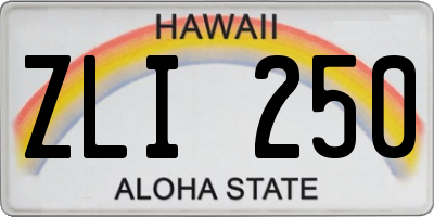 HI license plate ZLI250