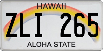 HI license plate ZLI265