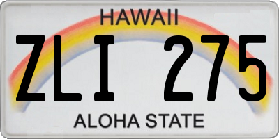 HI license plate ZLI275