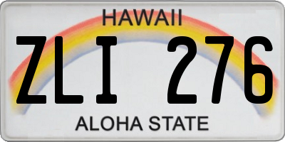 HI license plate ZLI276