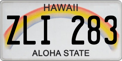 HI license plate ZLI283