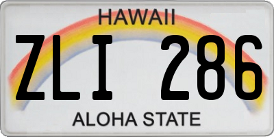 HI license plate ZLI286