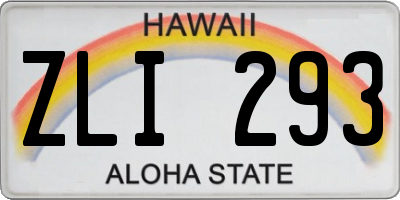 HI license plate ZLI293