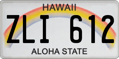 HI license plate ZLI612