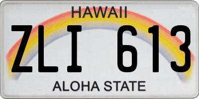 HI license plate ZLI613
