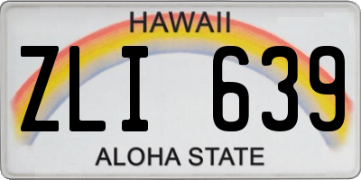 HI license plate ZLI639