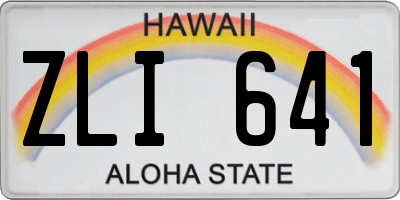 HI license plate ZLI641