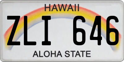 HI license plate ZLI646
