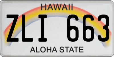 HI license plate ZLI663