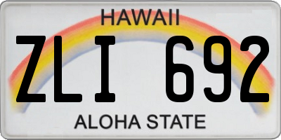 HI license plate ZLI692