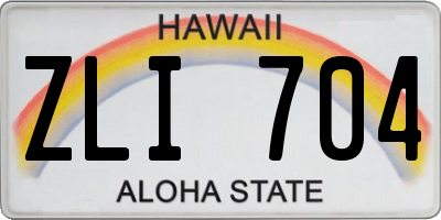 HI license plate ZLI704