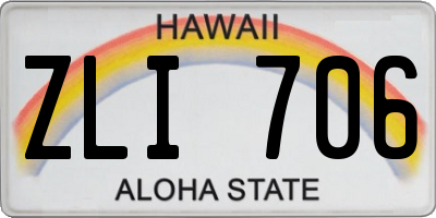 HI license plate ZLI706