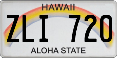 HI license plate ZLI720
