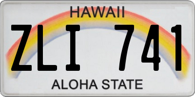HI license plate ZLI741