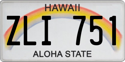 HI license plate ZLI751