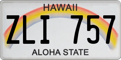 HI license plate ZLI757