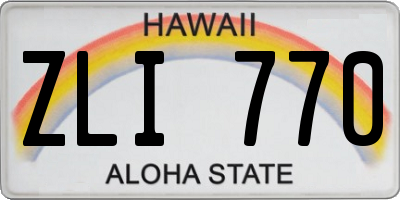 HI license plate ZLI770