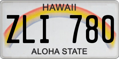 HI license plate ZLI780