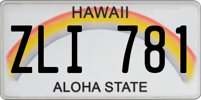 HI license plate ZLI781