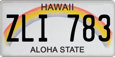 HI license plate ZLI783