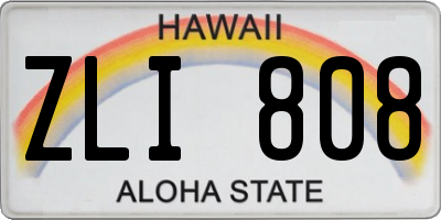 HI license plate ZLI808