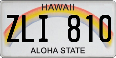 HI license plate ZLI810