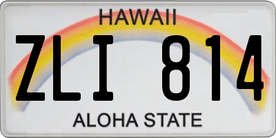 HI license plate ZLI814