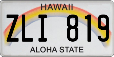 HI license plate ZLI819