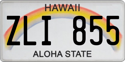 HI license plate ZLI855
