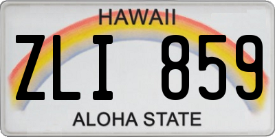 HI license plate ZLI859