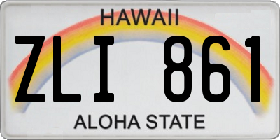 HI license plate ZLI861