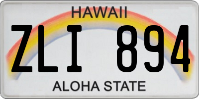 HI license plate ZLI894