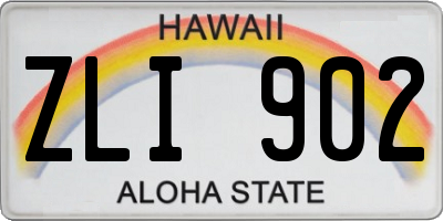 HI license plate ZLI902