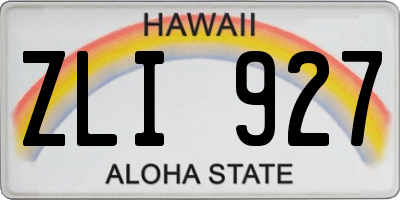 HI license plate ZLI927