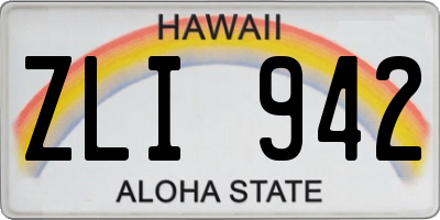 HI license plate ZLI942