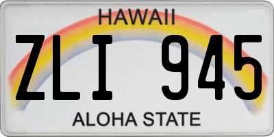 HI license plate ZLI945