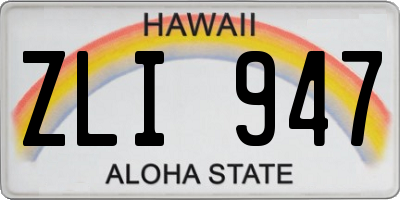 HI license plate ZLI947