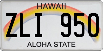 HI license plate ZLI950