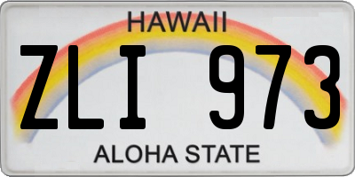 HI license plate ZLI973