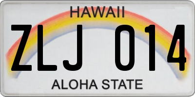 HI license plate ZLJ014