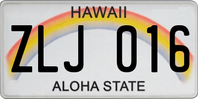 HI license plate ZLJ016