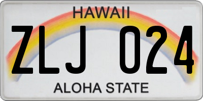 HI license plate ZLJ024