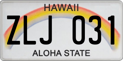 HI license plate ZLJ031