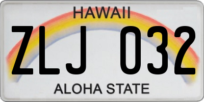 HI license plate ZLJ032