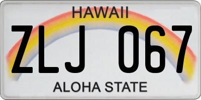 HI license plate ZLJ067