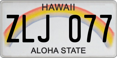 HI license plate ZLJ077