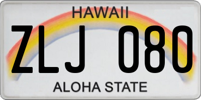 HI license plate ZLJ080