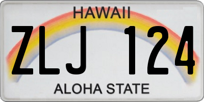 HI license plate ZLJ124