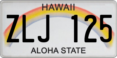 HI license plate ZLJ125